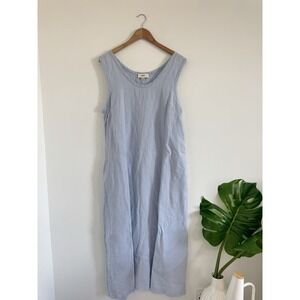 Sauths Dress Womens 2XL Light Blue Linen Sleeveless Maxi